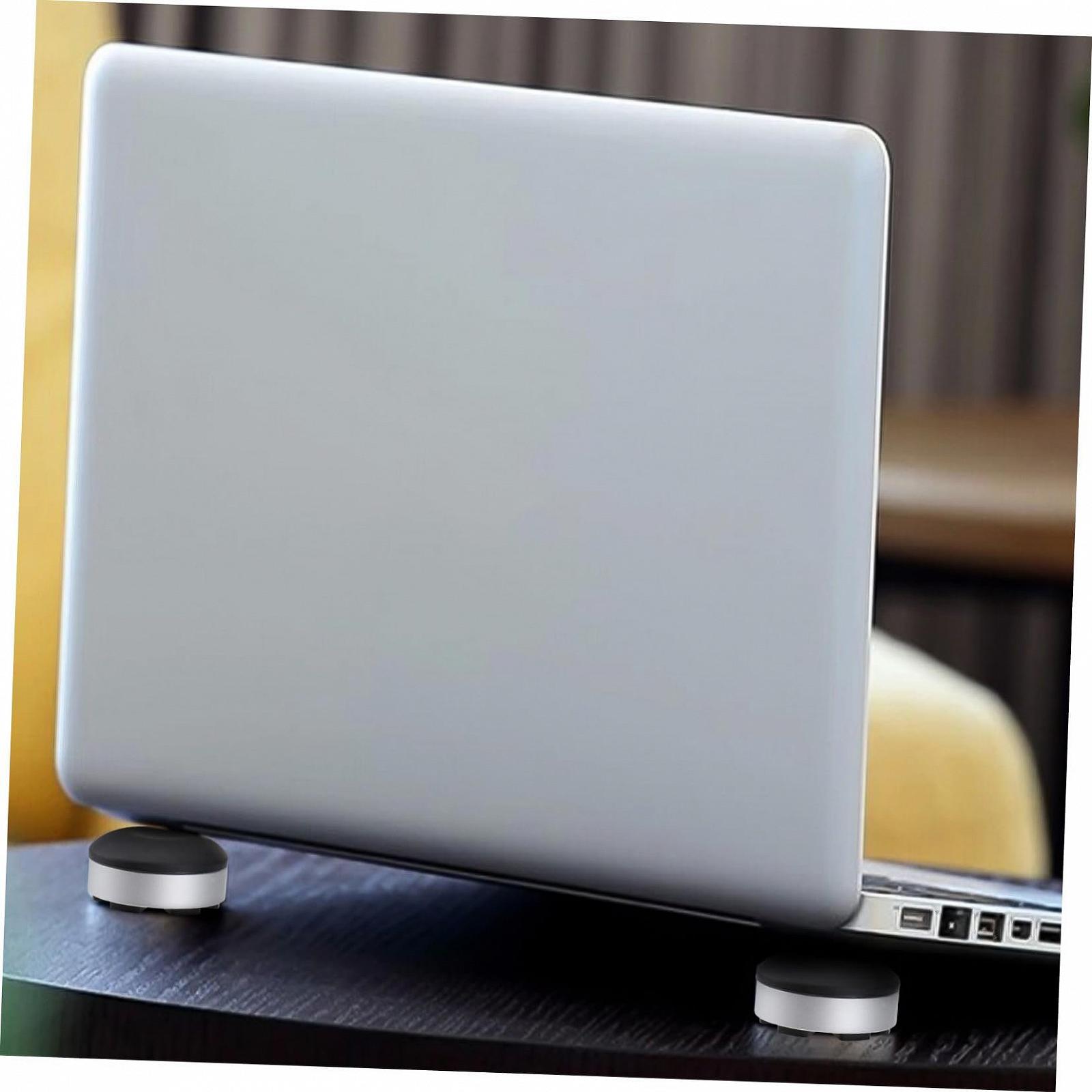 Подставка для ноутбука Черная Портативная подставка для ноутбука с нескользящим основанием Эргономичный наклон для стабильного использования и улучшенного охлаждения для дома, офиса и стола, фото №4