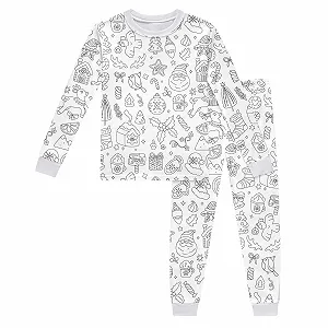 Дитяча піжама DIY, піжама з ручним розписом, піжамний комплект з мультяшним принтом - Фото 1