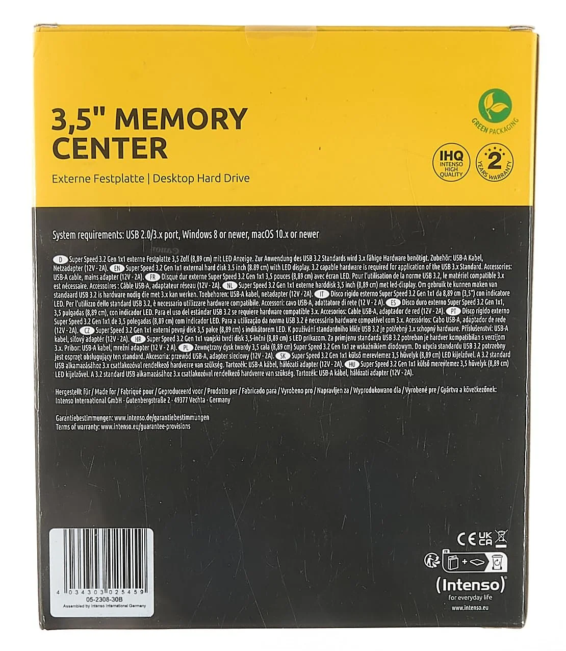 Внешний жесткий диск Intenso Memory Board/Centre 3.5" USB 3.x Black, фото №4