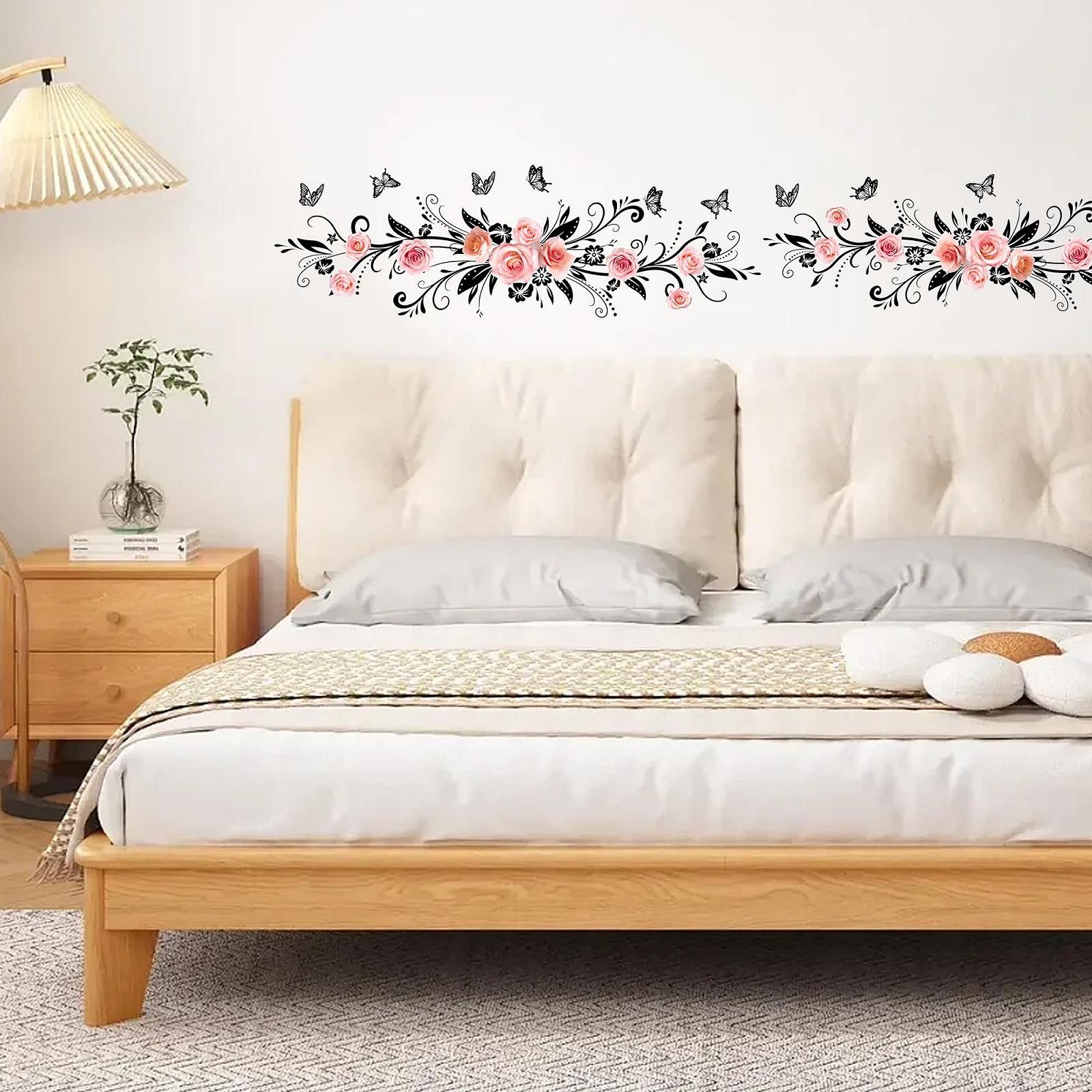 Наклейка на стіну Black Flowers Rose Butterfly 60 x 15 см 2 шт., фото №6 Наклейка на стіну Black Flowers Rose Butterfly 60 x 15 см 2 шт., фото №6