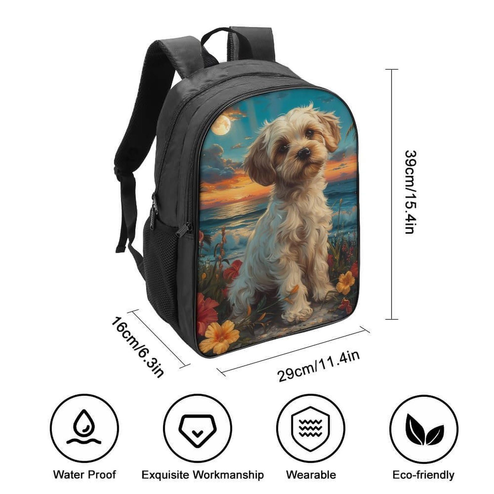 Рюкзак школьный DPEOANEBN Havana Dog 40x28x16см, фото №2