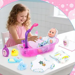 Лялька deAO Набір для купання 33 см Інтерактивна для купання synthetic.ua - Фото 1