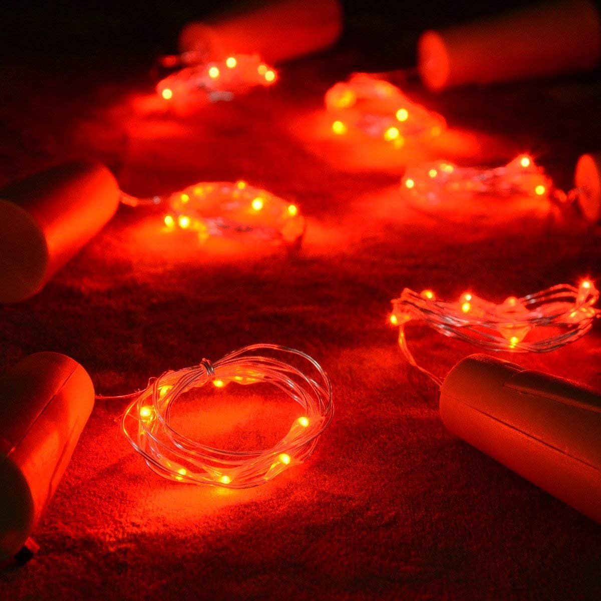 Гірлянда Uhat® для пляшок, 15 LED, мідний дріт, червоний, фото №4