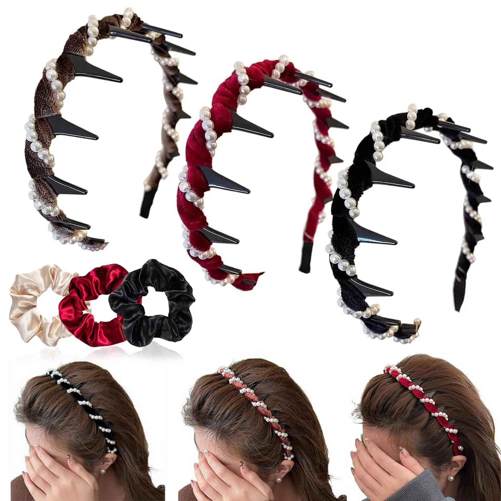 Вінтажний обруч для волосся з штучними перлинами, фото №1 Вінтажний обруч для волосся з штучними перлинами, фото №1