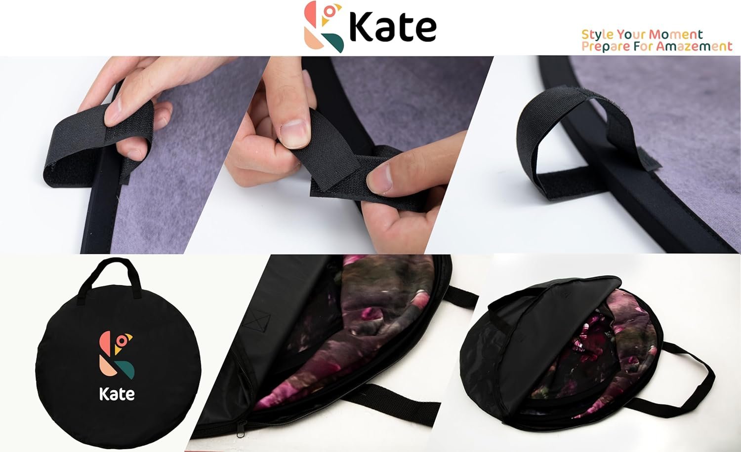 Розкладний фон Kate 1,5 × 2,0m Чорно - Коричневий, фото №6