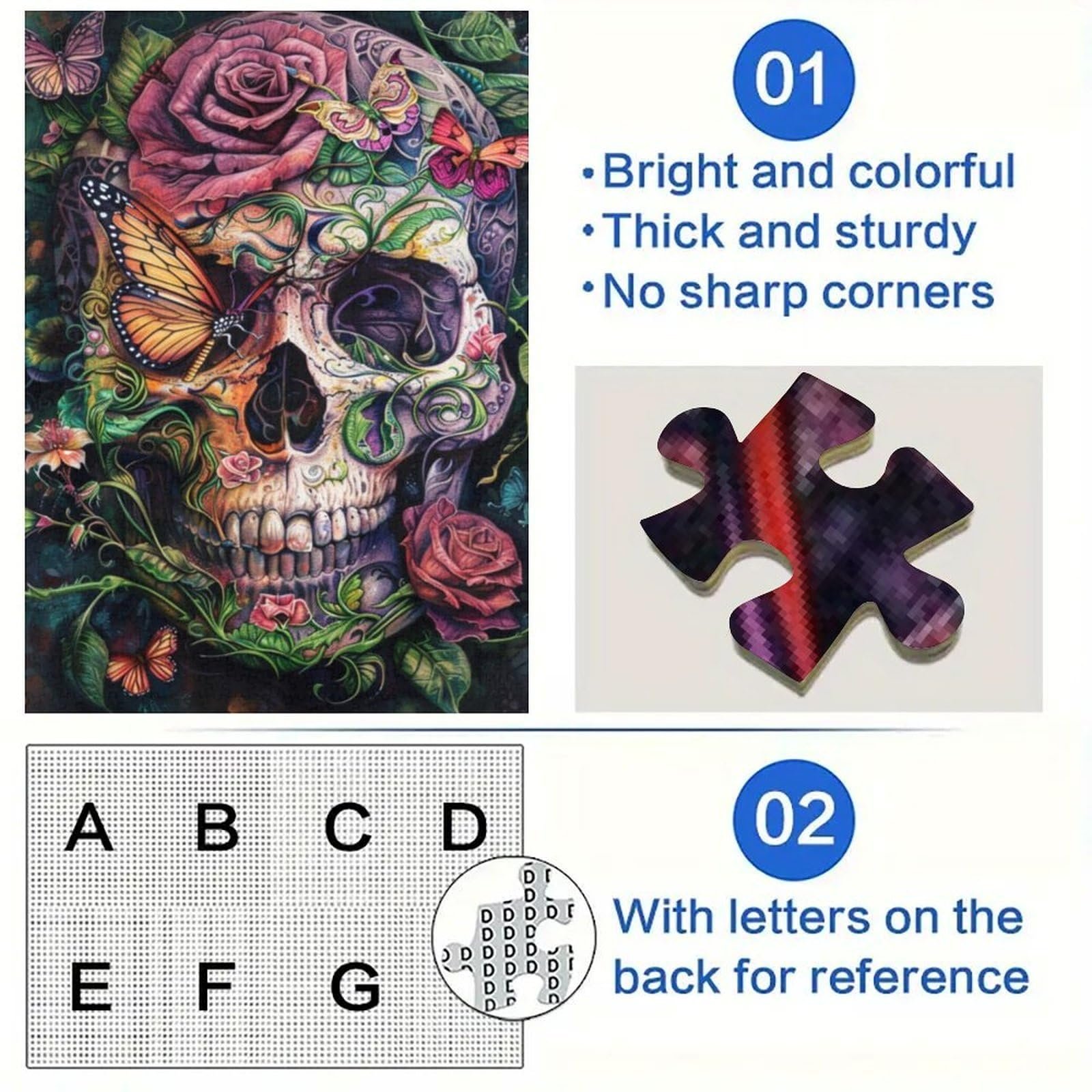 Пазл Gothic Rose Skull Butterfly 1000 элементов (26 x 38 см), фото №3