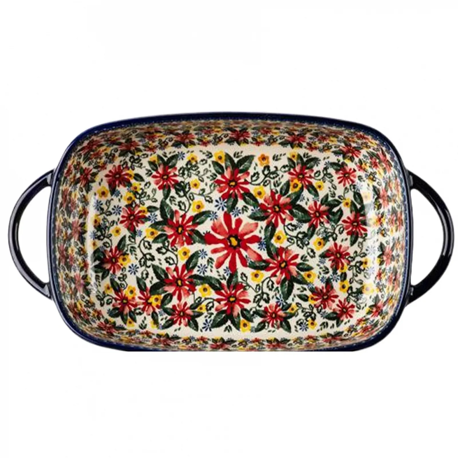 Форма для запекания керамическая 1900 мл с двумя ручками Винтажные цветы, фото №1 Форма для запекания керамическая 1900 мл с двумя ручками Винтажные цветы, фото №1