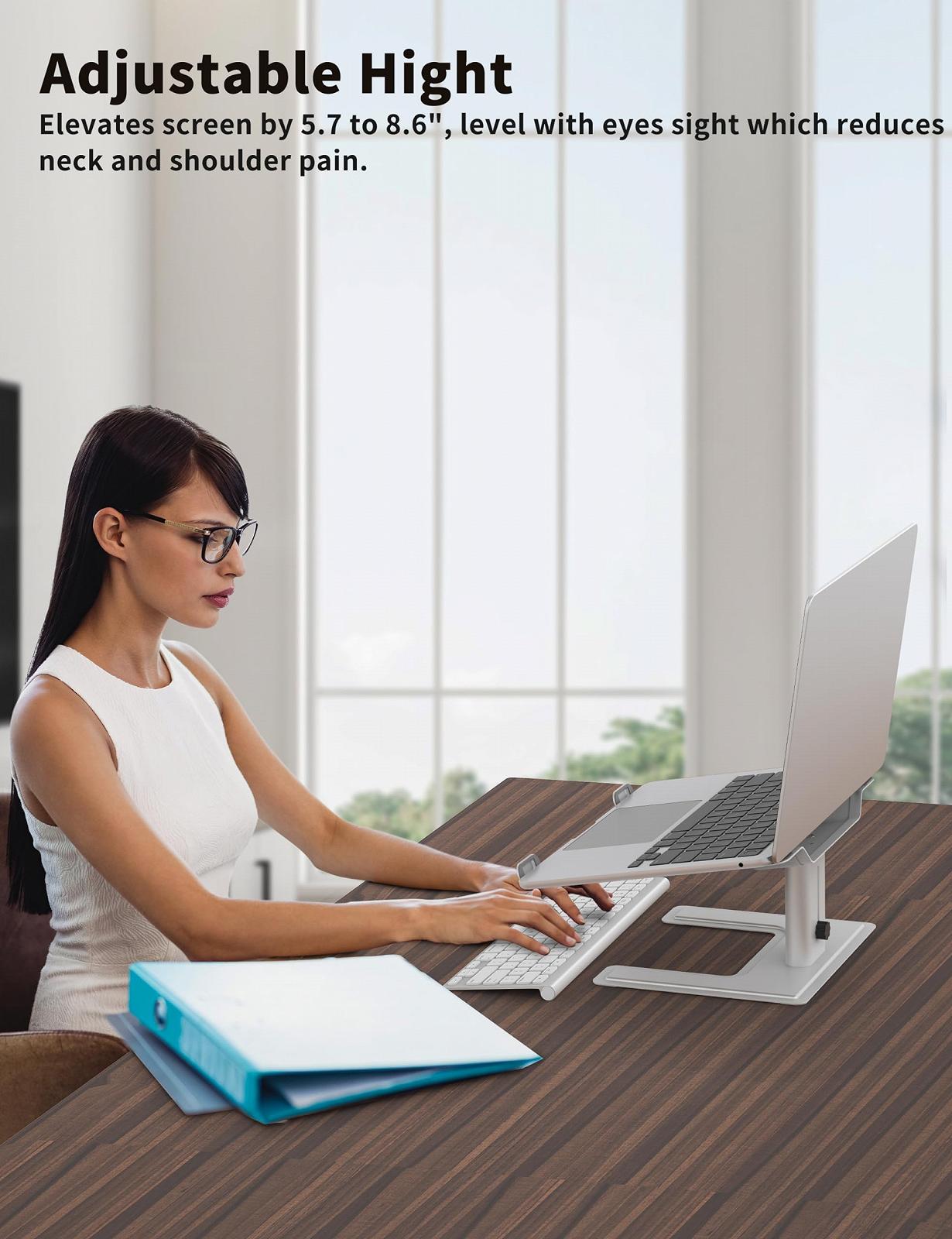 Підставка для ноутбука ALASHI Регульована по висоті Ергономічна Алюмінієва металева скоба для ПК Срібна, фото №3 Підставка для ноутбука ALASHI Регульована по висоті Ергономічна Алюмінієва металева скоба для ПК Срібна, фото №3