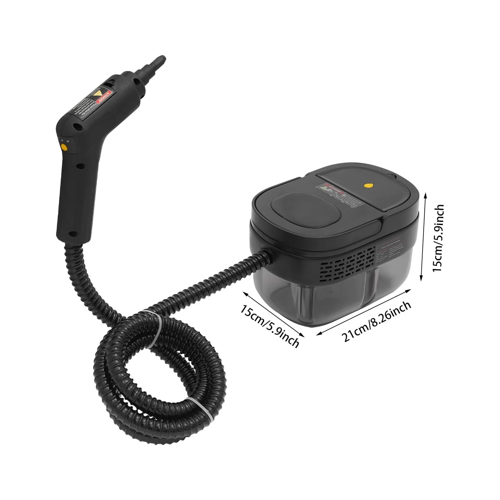 Пароочисник ручний 1500W 220V 3.0Bar Чорний, фото №2