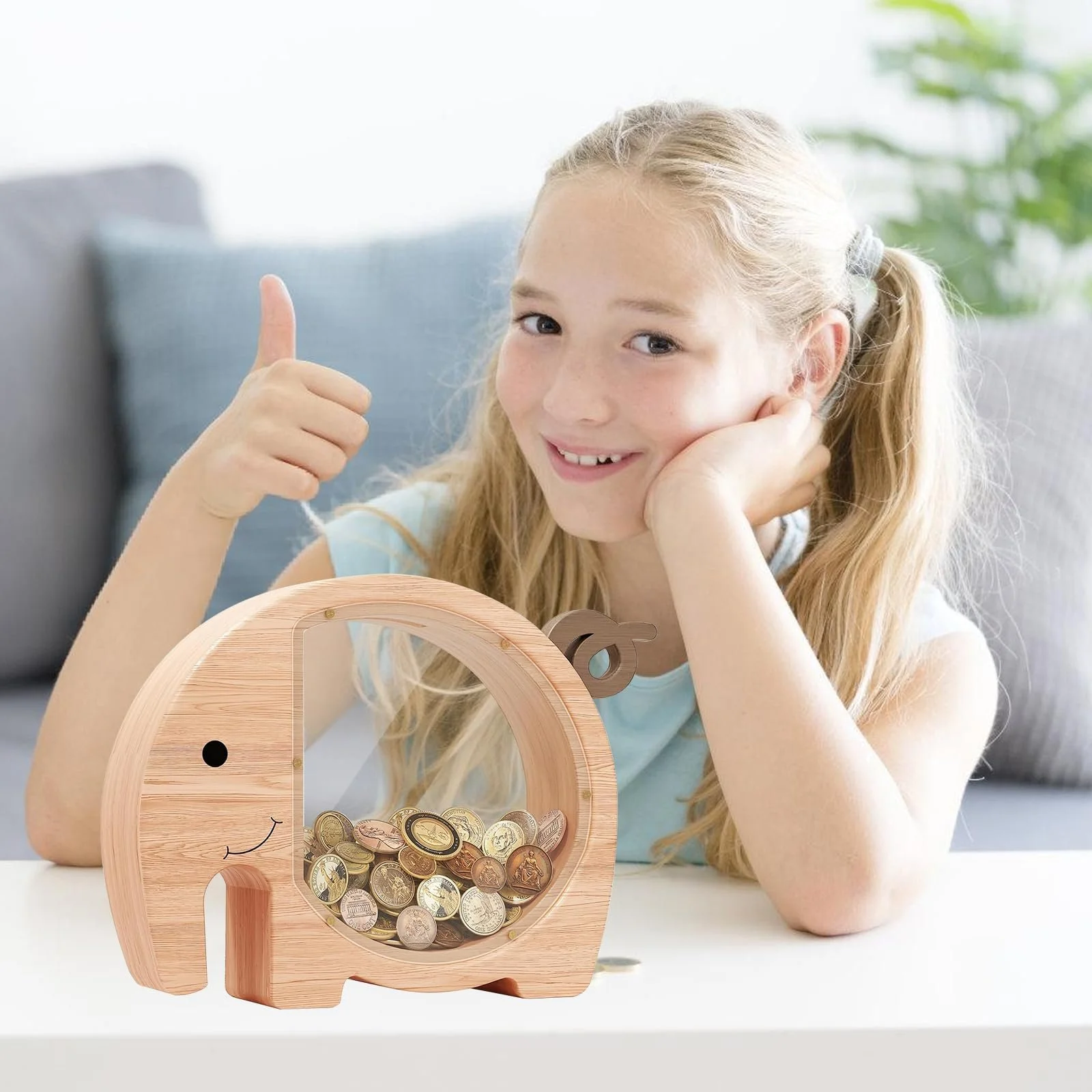 Скарбничка Elephant дерев'яна з ручкою (Elephant), фото №7