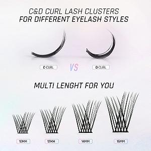 Вії Lankiz DIY Індивідуальні Кластерні D Завиток Д-Мікс 154 Шт. Природні synthetic.ua - Фото 1