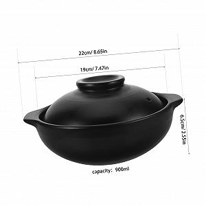 Горщик для запікання VALICLUD керамічний з кришкою термостійкий для рису та супів synthetic.ua - Фото 1