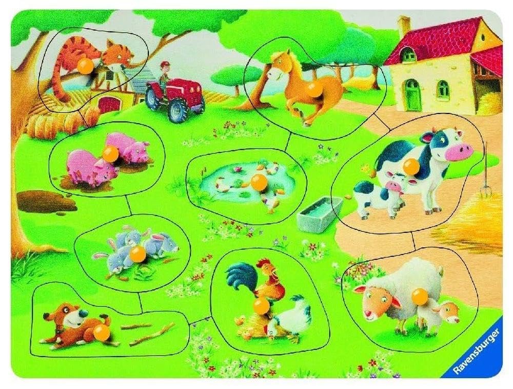 Деревянный пазл Ravensburger my first wooden puzzles 03683 Small Farm 9 деталей, фото №4 Деревянный пазл Ravensburger my first wooden puzzles 03683 Small Farm 9 деталей, фото №4