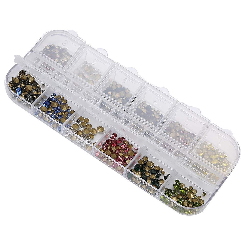 Стрази для нігтів 12 сіток DIY блискучі стрази інструмент для манікюру, фото №1