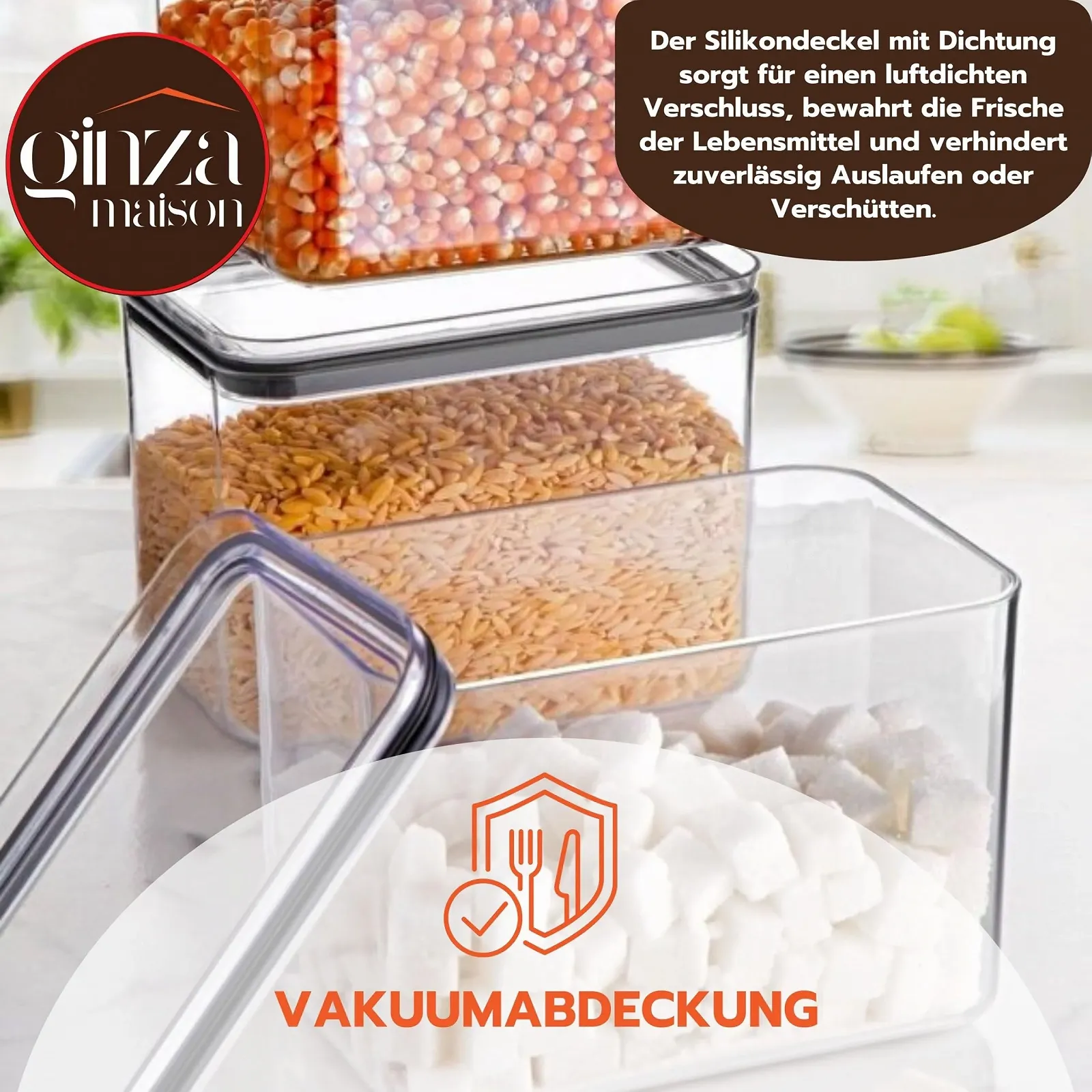 Набір банок для зберігання 3 шт. 1.75 L з кришками герметичні пластикові BPA-Free, фото №7 Набір банок для зберігання 3 шт. 1.75 L з кришками герметичні пластикові BPA-Free, фото №7