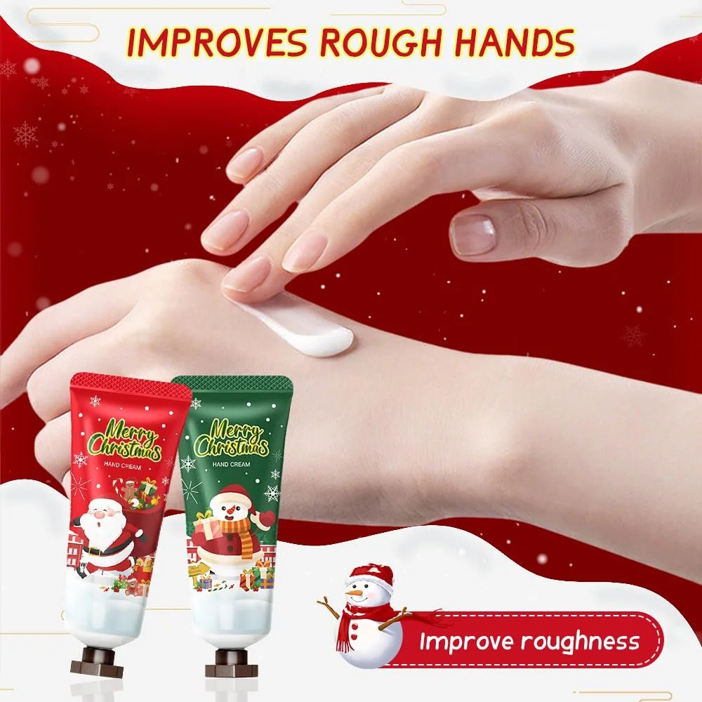Крем для рук Рождественский Набор 10 шт Увлажняющий крем для рук Мини-формат Парфюмированный крем для рук Зимний крем для сухой потрескавшейся кожи рук, фото №2