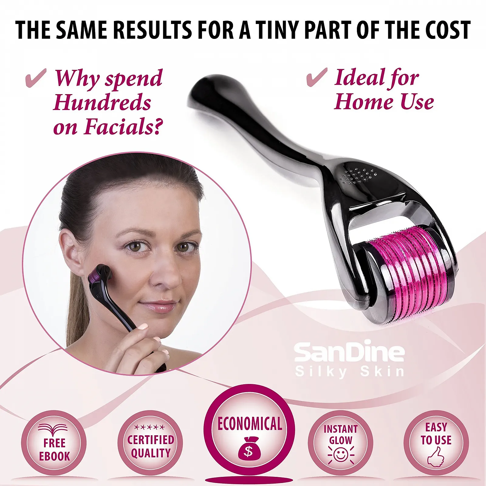 Ролер голковий - Micro Needle Derma Roller - Титановий голковий ролер для обличчя - 540 Мікроголок, фото №7