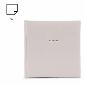 Фотоальбом Hama Memories Книга для самостоятельного оформления, 50 черных страниц, 25 x 25 см, тканевая обложка с золотым тиснением, серый synthetic.ua - Фото 1