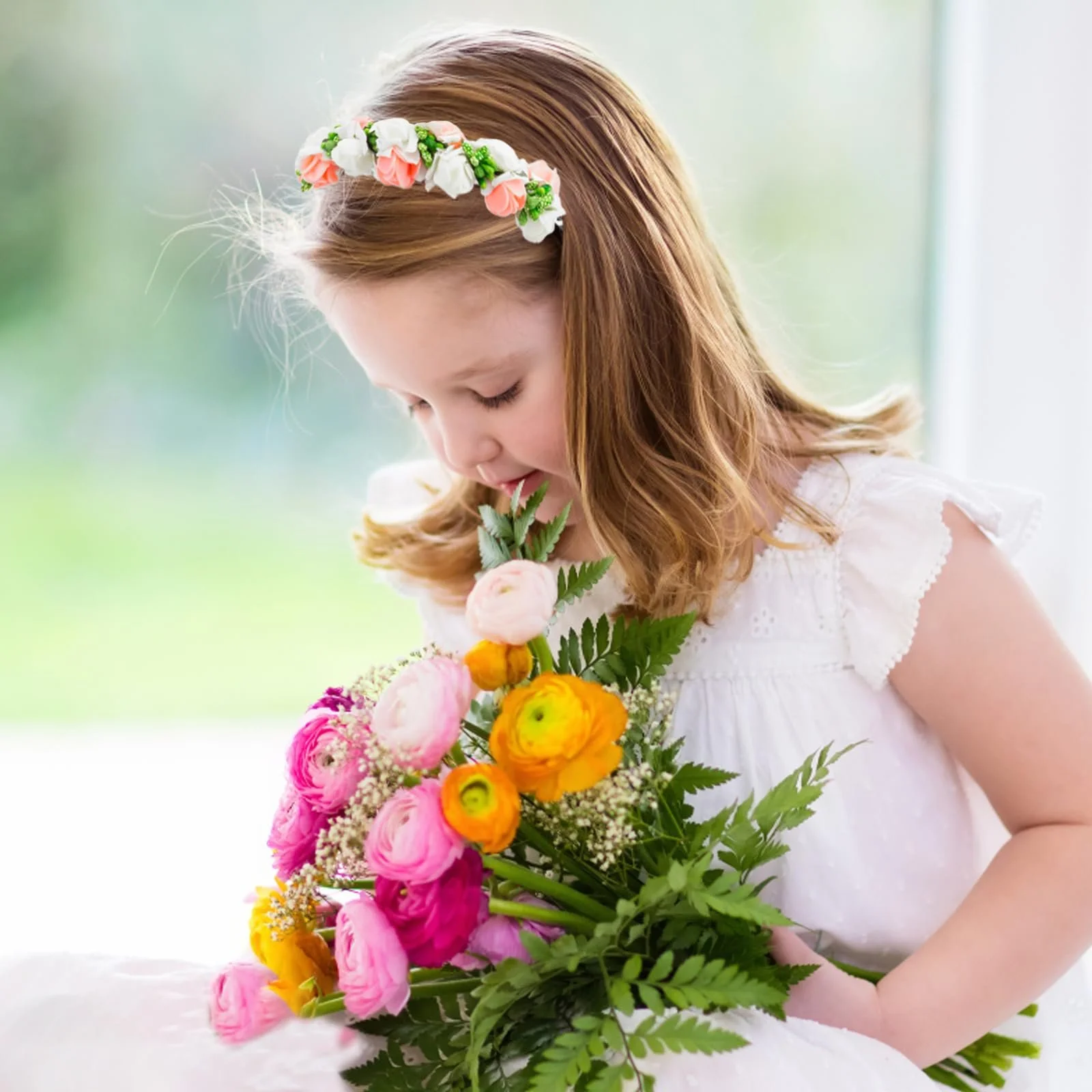 Обруч для волосся з квітами для жінок та дівчат, фото №5