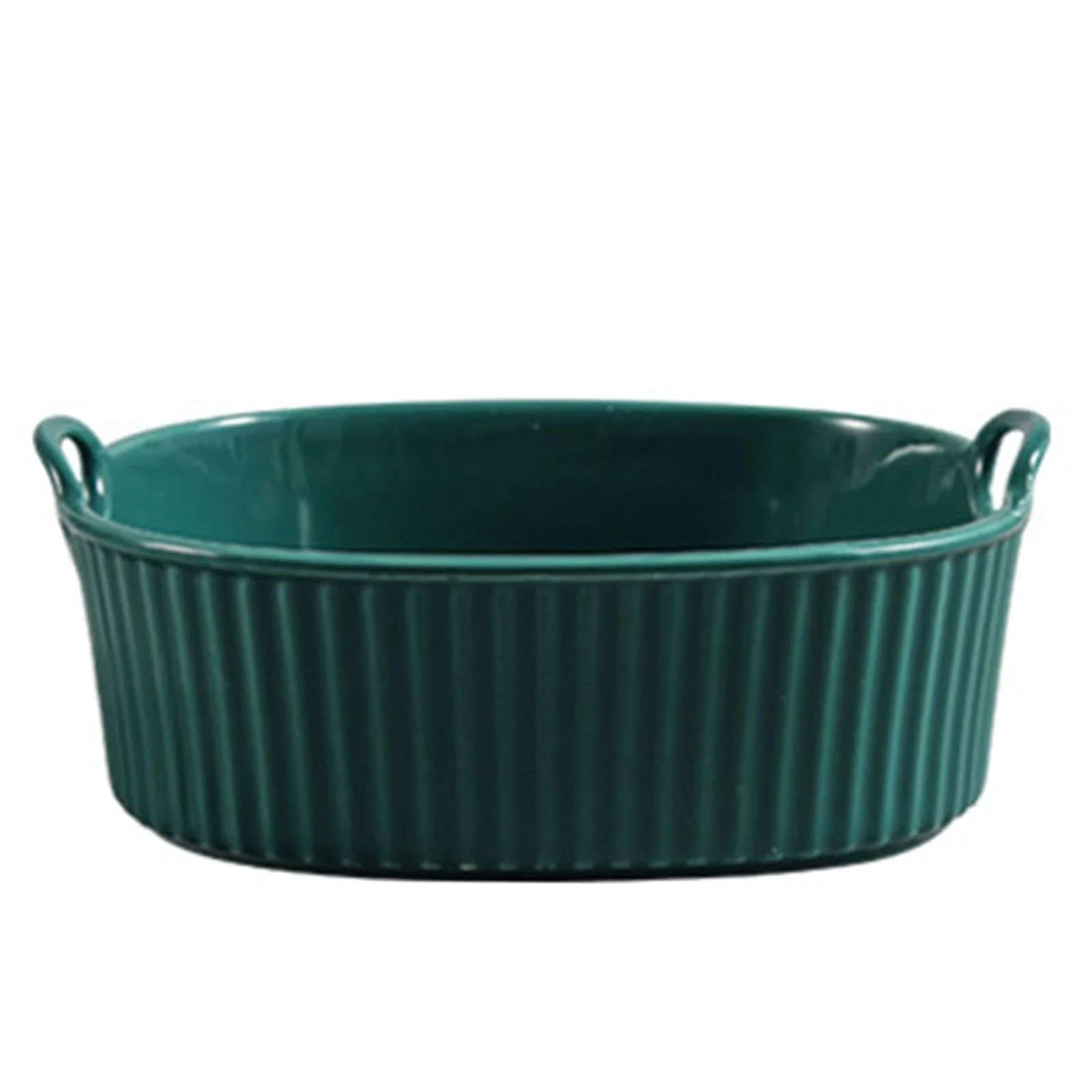 Форма для лазаньї прямокутна керамічна 850 мл 20 x 19 x 6 см зелена з ручкою, фото №1