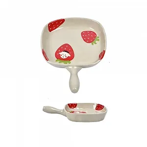 Форма для запекания керамическая многофункциональная термостойкая с одной ручкой подглазурная роспись - Фото 1