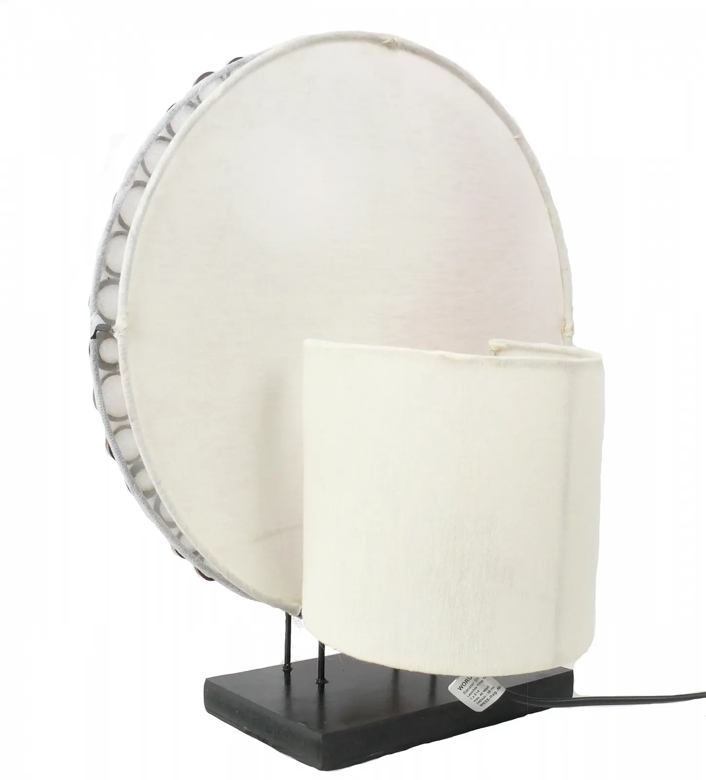 Настільна лампа Ying Yang Кругла, натуральні матеріали, діаметр 33 см, фото №4