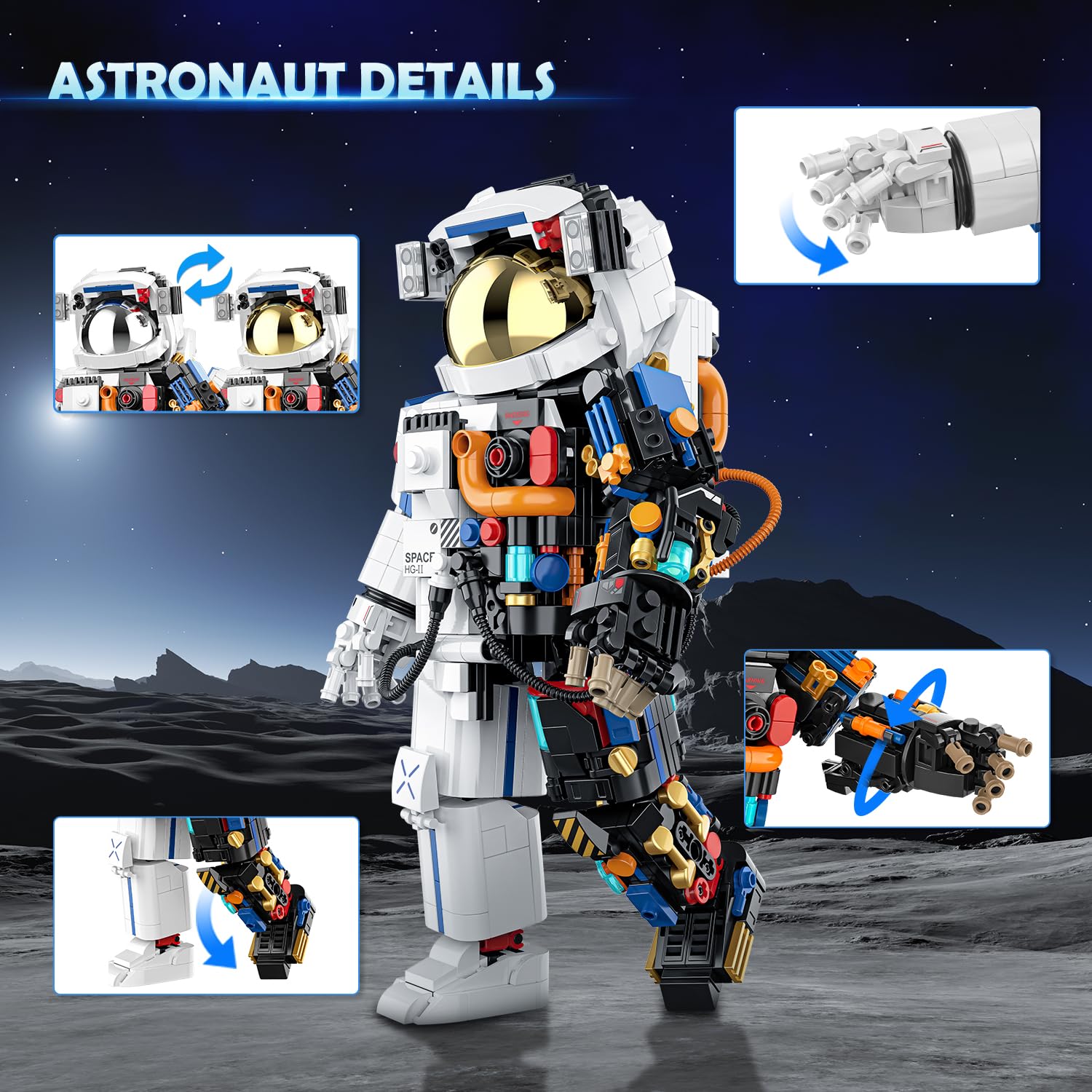 Конструктор HOGOKIDS Technik Space Astronaut 896 деталей, фото №5