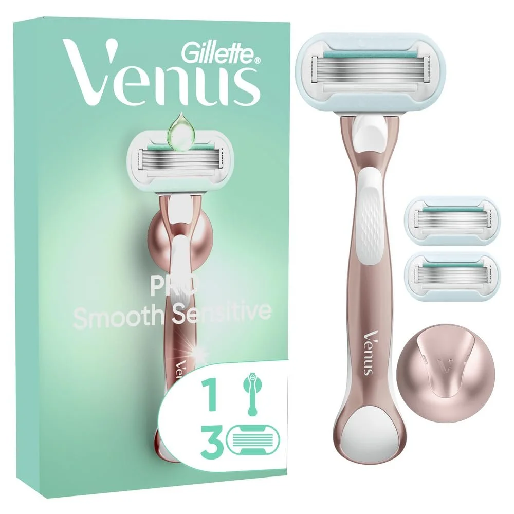 Бритва Gillette Venus Deluxe Smooth Sensitive Rose Gold с 3 сменными кассетами, фото №1
