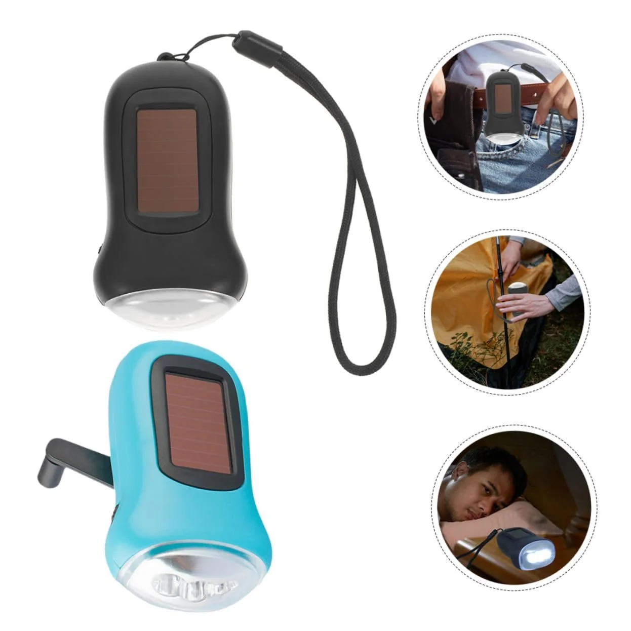 Ручной фонарь на солнечной энергии и с ручной зарядкой, 2 шт., фото №8 Ручной фонарь на солнечной энергии и с ручной зарядкой, 2 шт., фото №8