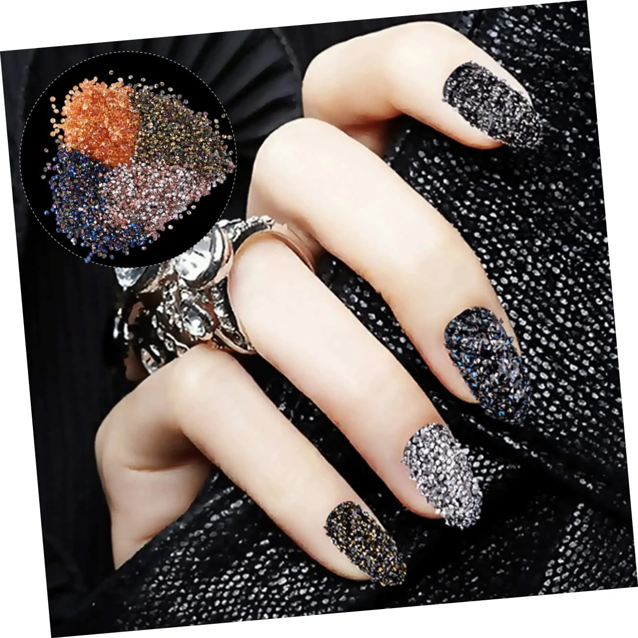 Стрази для нігтів Mikinona Срібні, фото №7