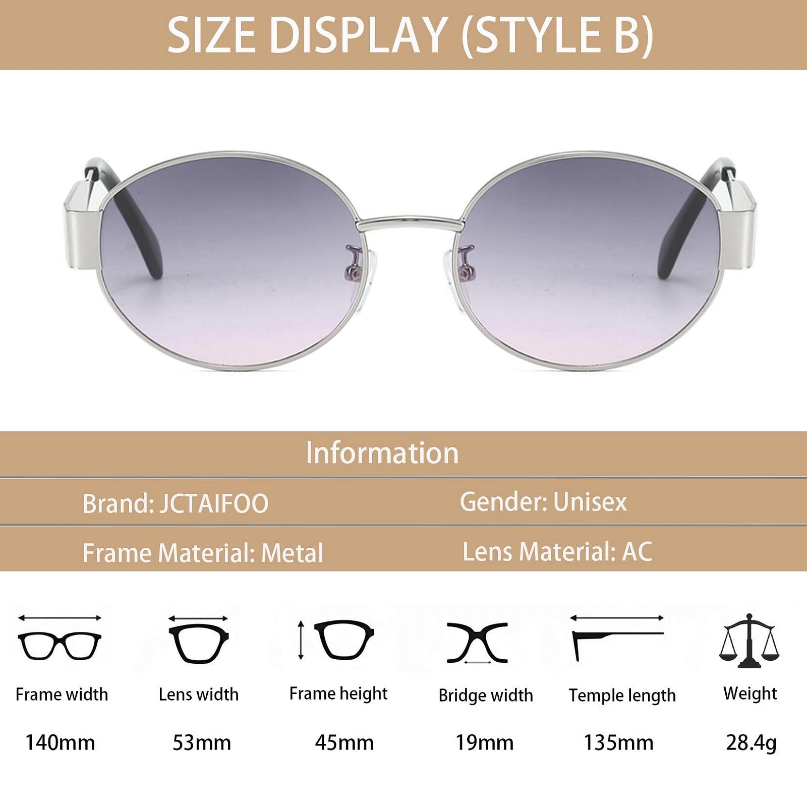 Сонцезахисні окуляри овальні JCTAIFOO Retro для чоловіків і жінок, фото №4 Сонцезахисні окуляри овальні JCTAIFOO Retro для чоловіків і жінок, фото №4