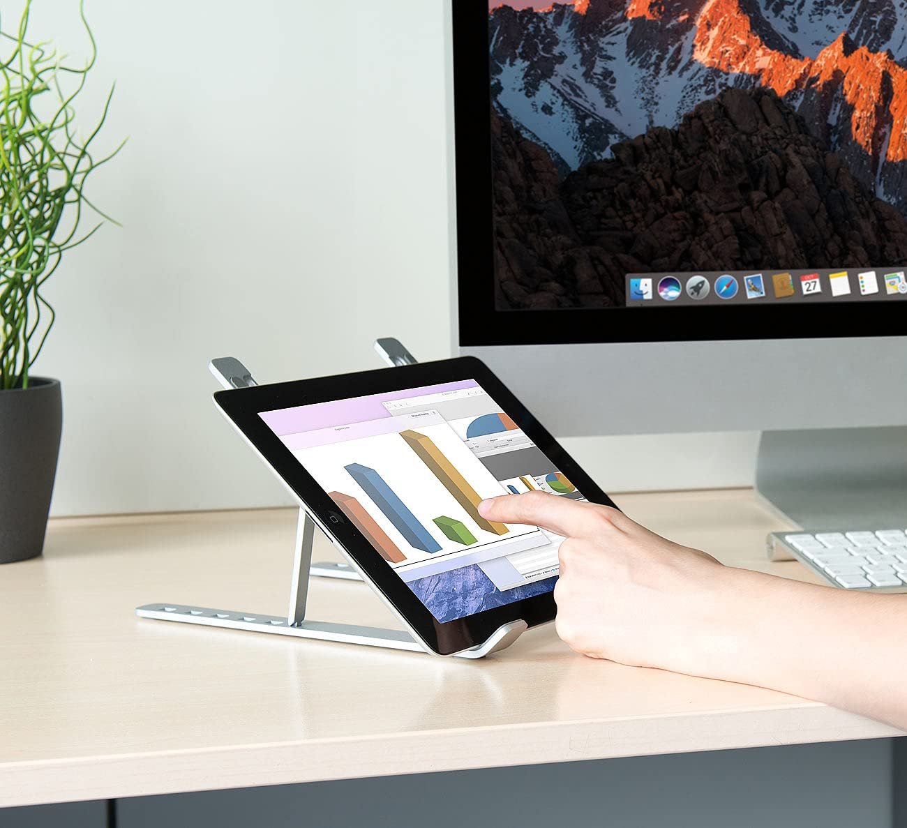 Подставка для ноутбука PEARL Алюминиевая Портативная до 39,5 см (15,6 дюймов) 6 Углов наклона, фото №5