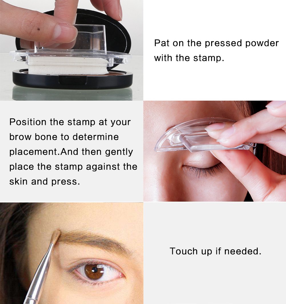 Пудра для брів Turelifes Waterproof Stamp чорний/сірий, фото №6
