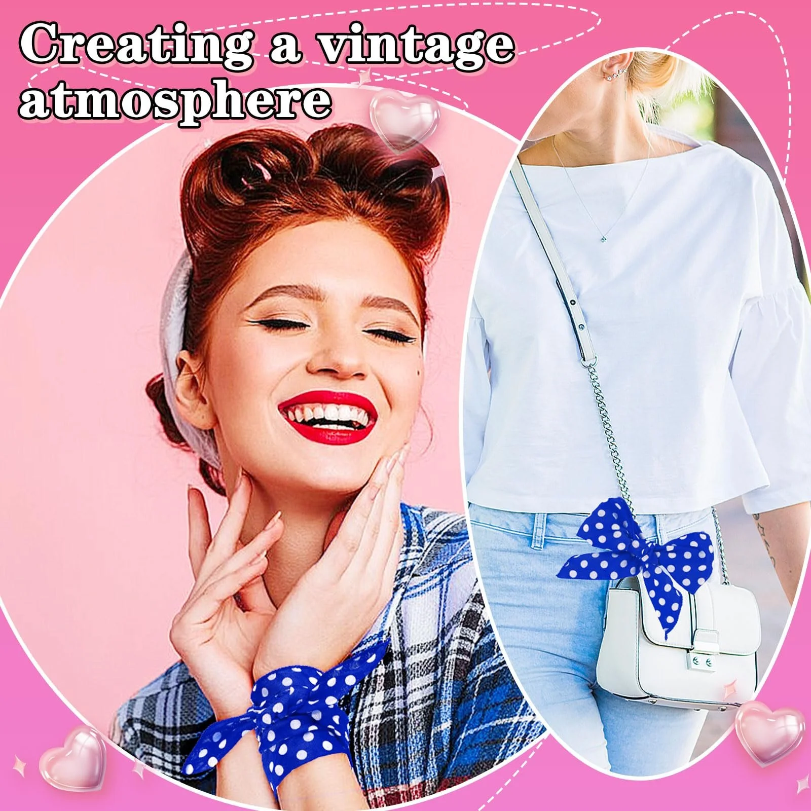 Повязка на голову в горошек, фото №4