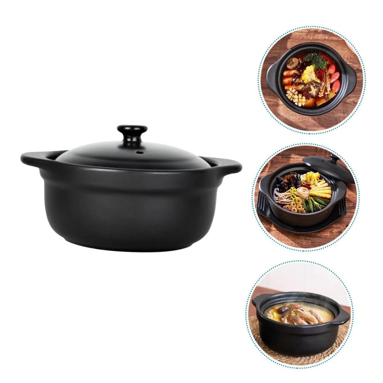 Керамическая кастрюля VALICLUD с крышкой для супа и тушения, фото №9