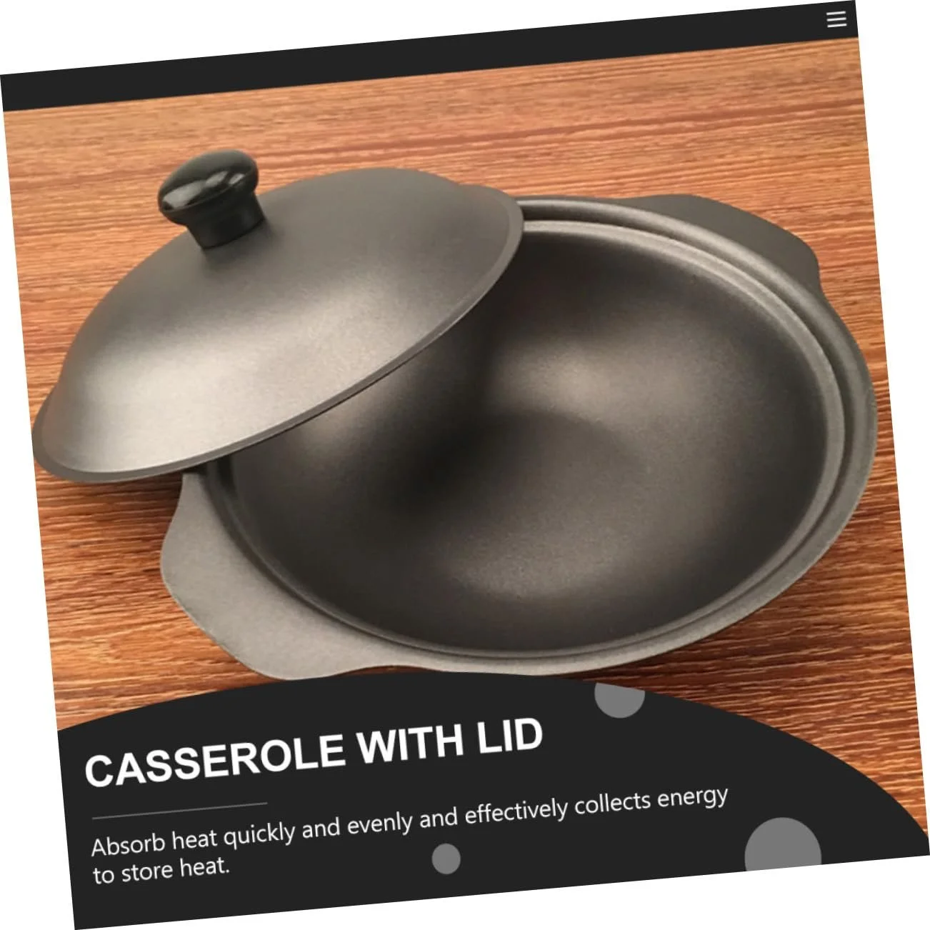 Каструля Чавунна Термостійка З кришкою, фото №7