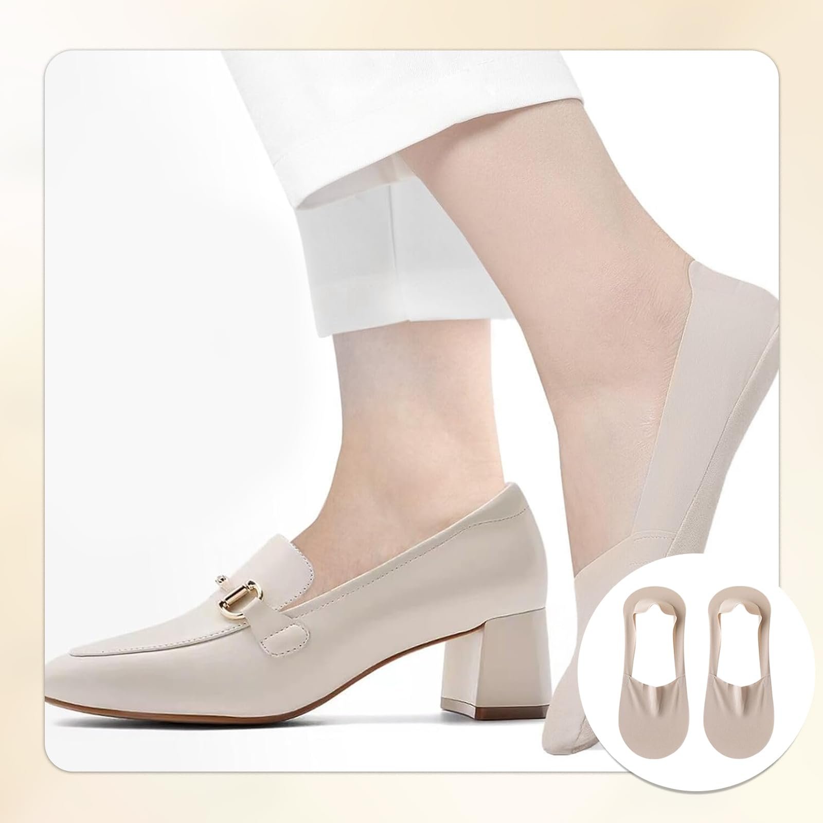 Носки щиколотки Женские 39-42 Khaki, бежевый, 39 -, фото №6