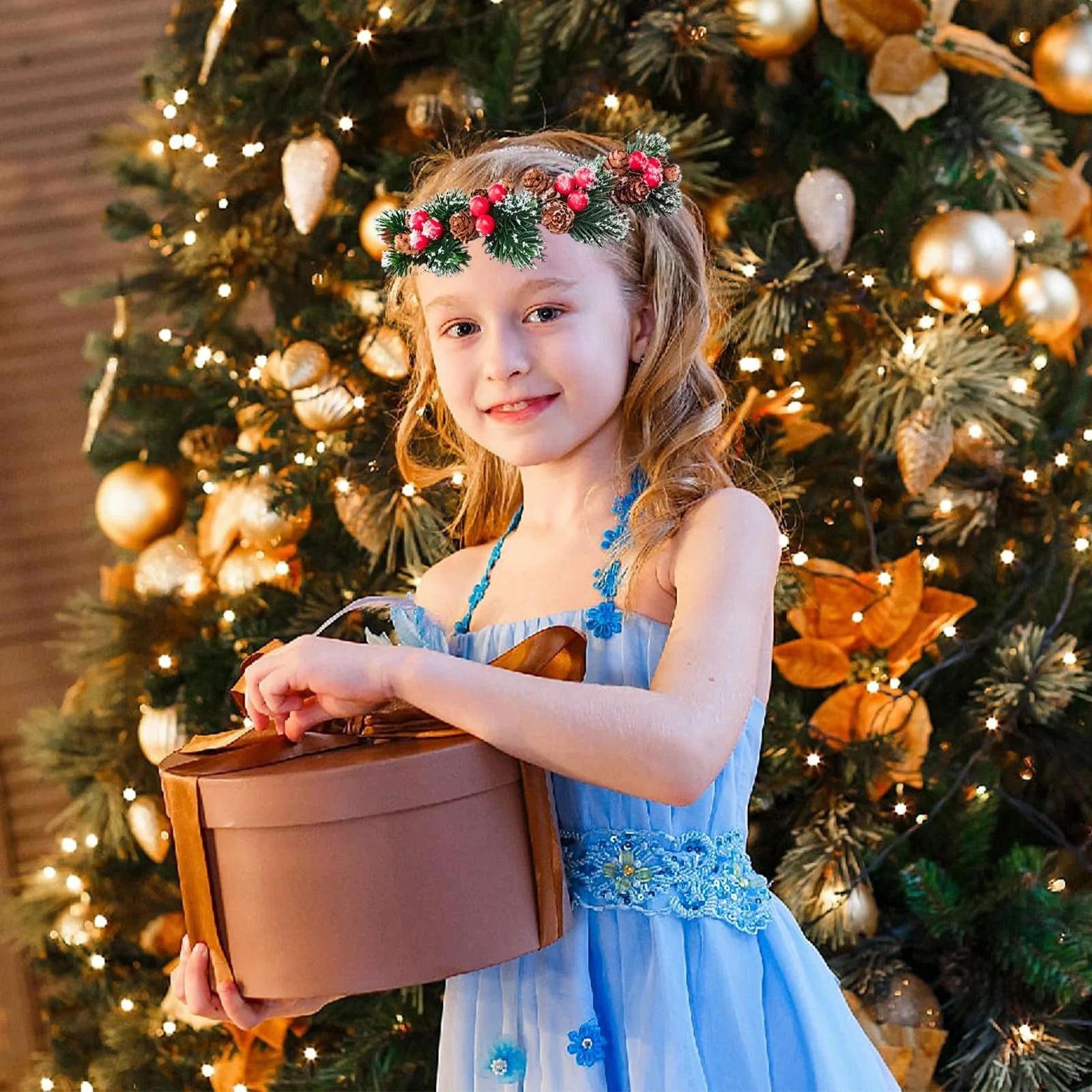 Вінок для волосся Квітковий Різдвяний, фото №4 Вінок для волосся Квітковий Різдвяний, фото №4