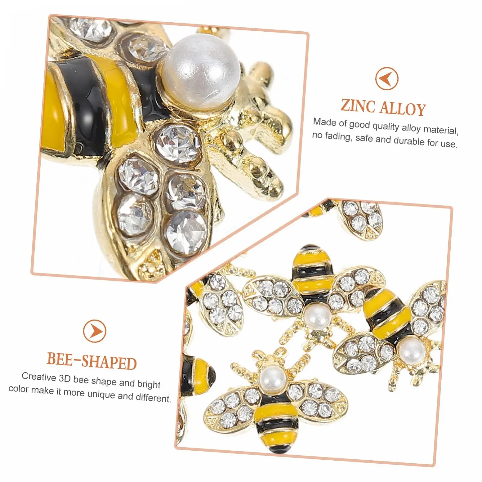 minkissy Набор для ногтей, 40 шт., металлические украшения в форме животных, металлические стразы, бусины для ногтей, жемчужные драгоценные камни, 3D, фото №8