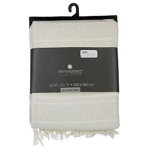 Покривало на ліжко Бавовна Atmosphera 230 x 250 см Слонова кістка synthetic.ua - Фото 1
