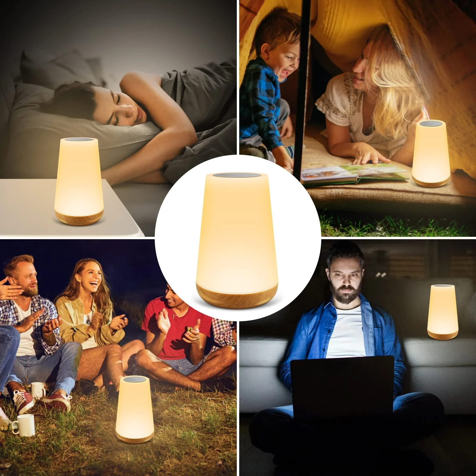 Настільна лампа LED RGB з сенсорним керуванням та пультом ДК 13 кольорів USB Акумуляторна, фото №7