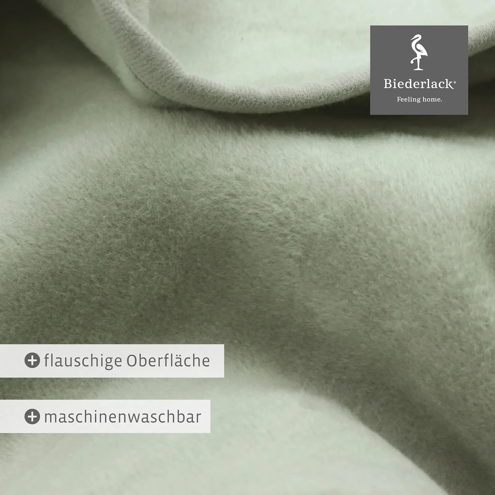 Одеяло Biederlack Fluffy Мягкое Из хлопка и полиакрила, Сделано в Германии, Oeko-Tex Made in Green, Экологически чистое, Однотонное Хлопковое одеяло - Шалфей, Одеяло для дивана 150 x 200 см, фото №4