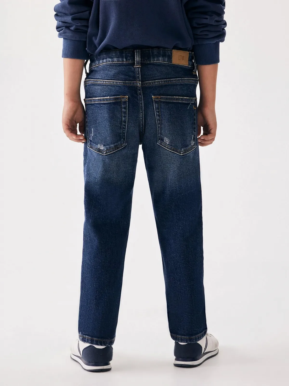 Джинсы LTB Frey B для мальчиков, зауженные, средняя посадка, на молнии, средне-синие - размер 140 см, фото №4