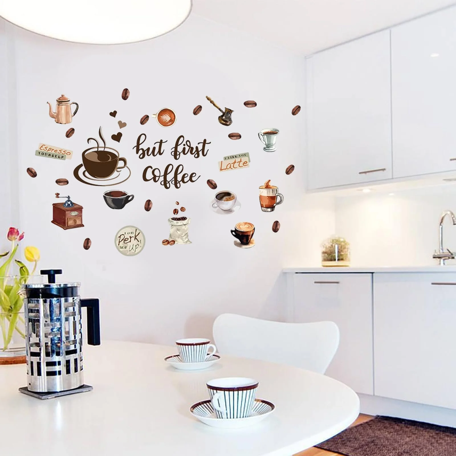 Настінні наклейки Кавові зерна 2 шт. Коричневий, фото №5