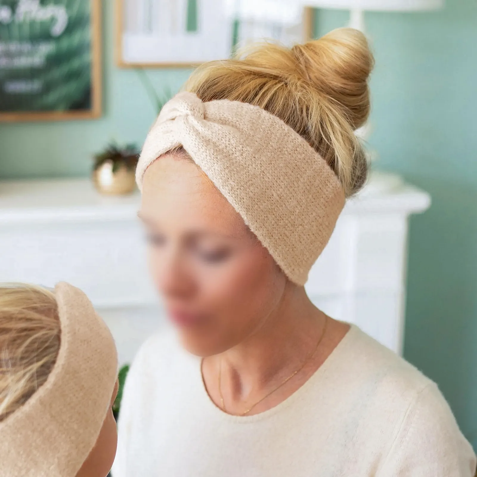 В'язана Пов'язка на Голову Papierdrachen Бежевий, Розмір 24 x 10 см, фото №4