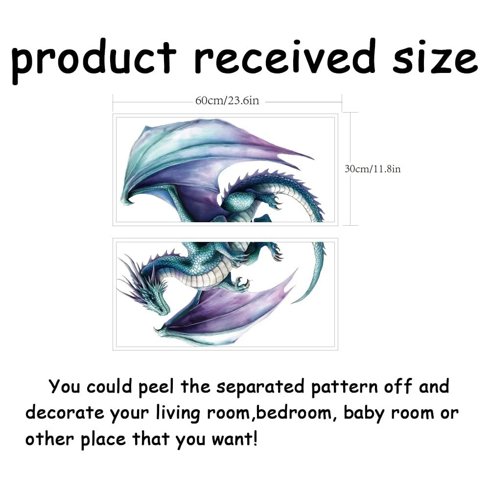 Наклейка на стіну SUPERDANT Дракон Велика Кольорова, фото №2