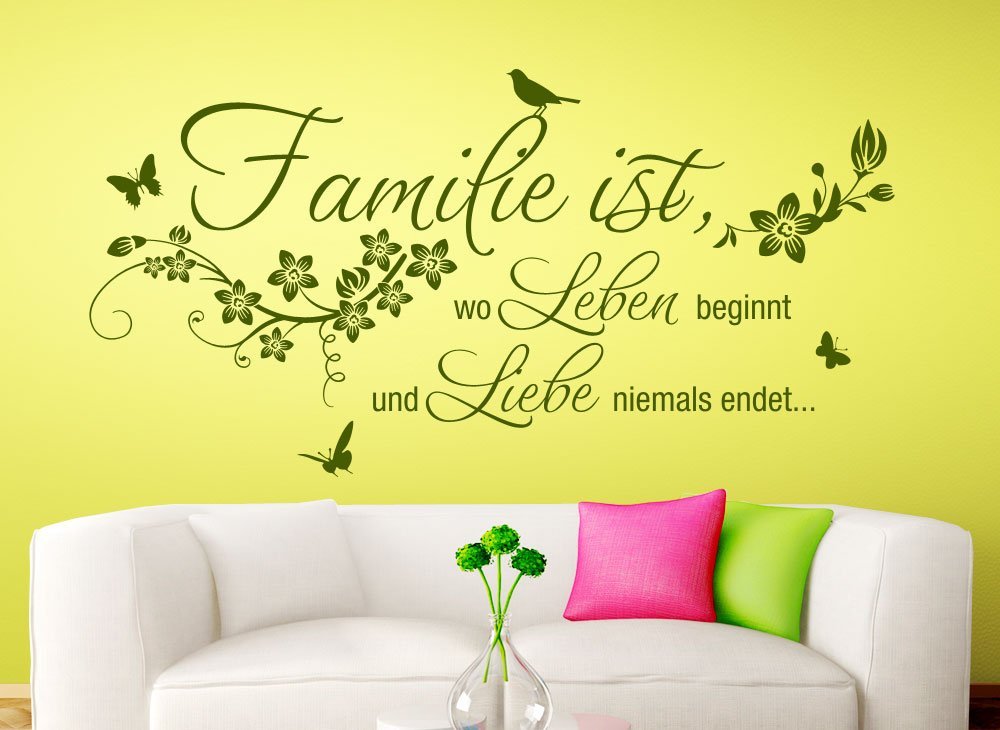 Наклейка на стіну Grandora W5458 "Family is Where Life Begins" 130 x 66 см Білий, фото №1
