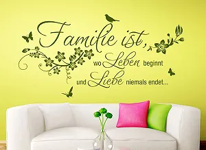 Наклейка на стіну Grandora W5458 "Family is Where Life Begins" 130 x 66 см Білий - Фото 1