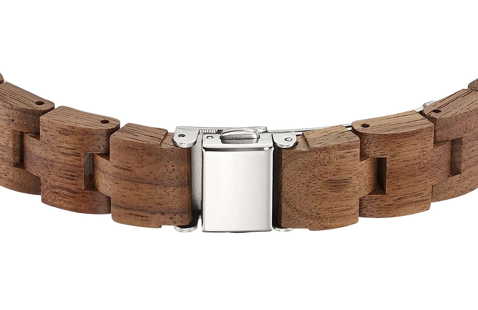 Часы женские радиоуправляемые кварцевые Master Time Аналого-цифровые с деревянным (орех) ремешком, браслет, фото №3