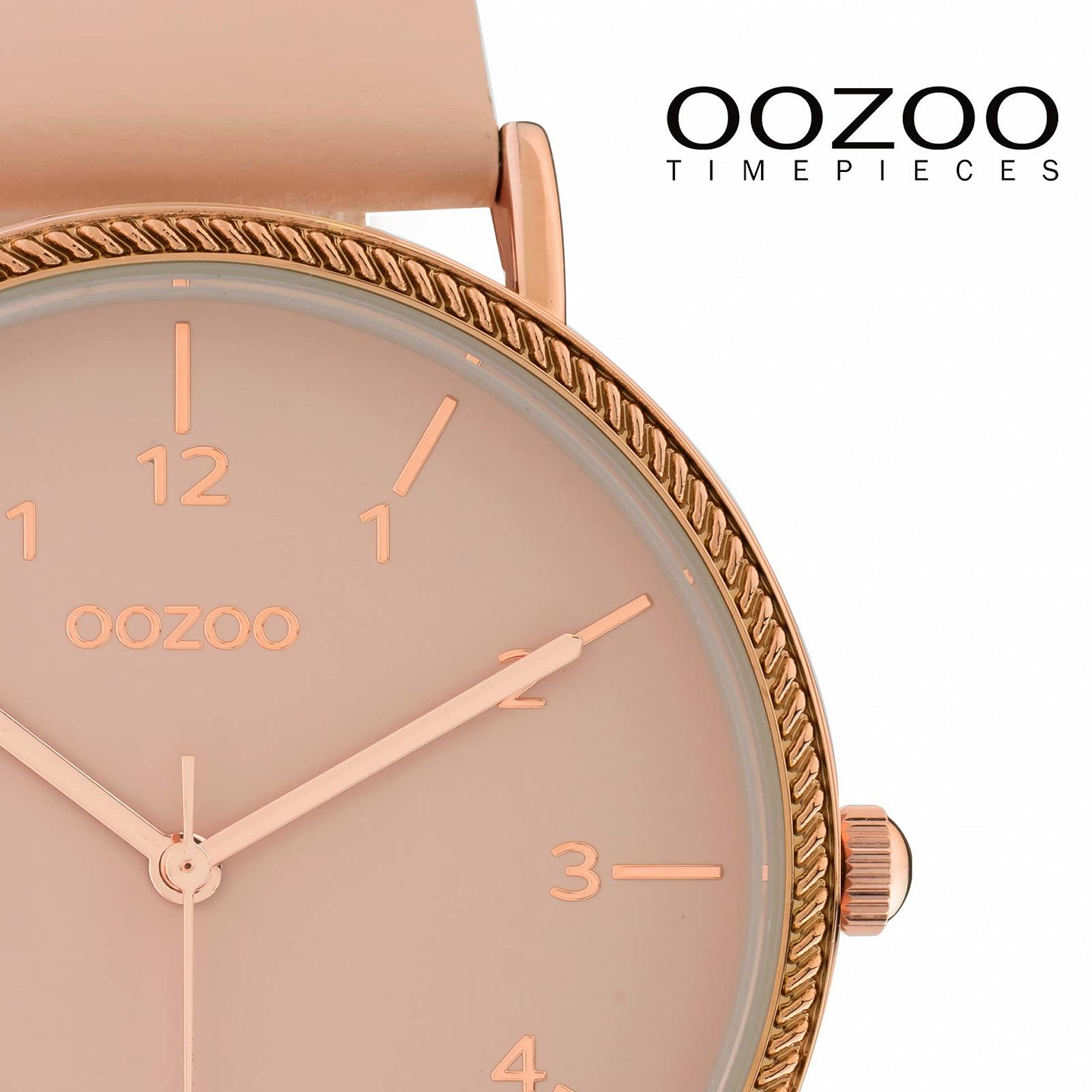 Часы Oozoo Женские Ремешок кожаный Плоский 40 мм Арабские цифры, фото №3